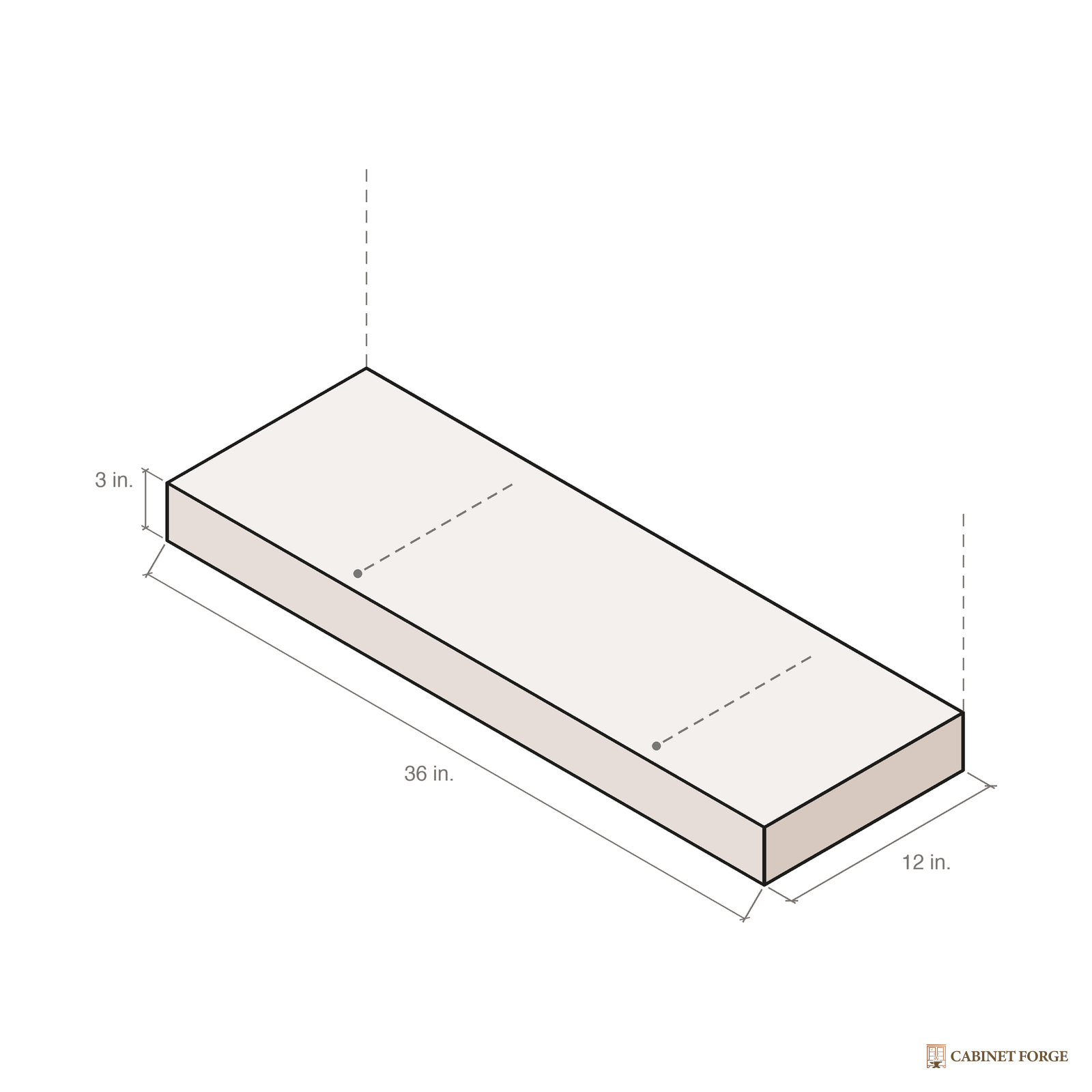 Cabinet Forge Floating Shelves - front view