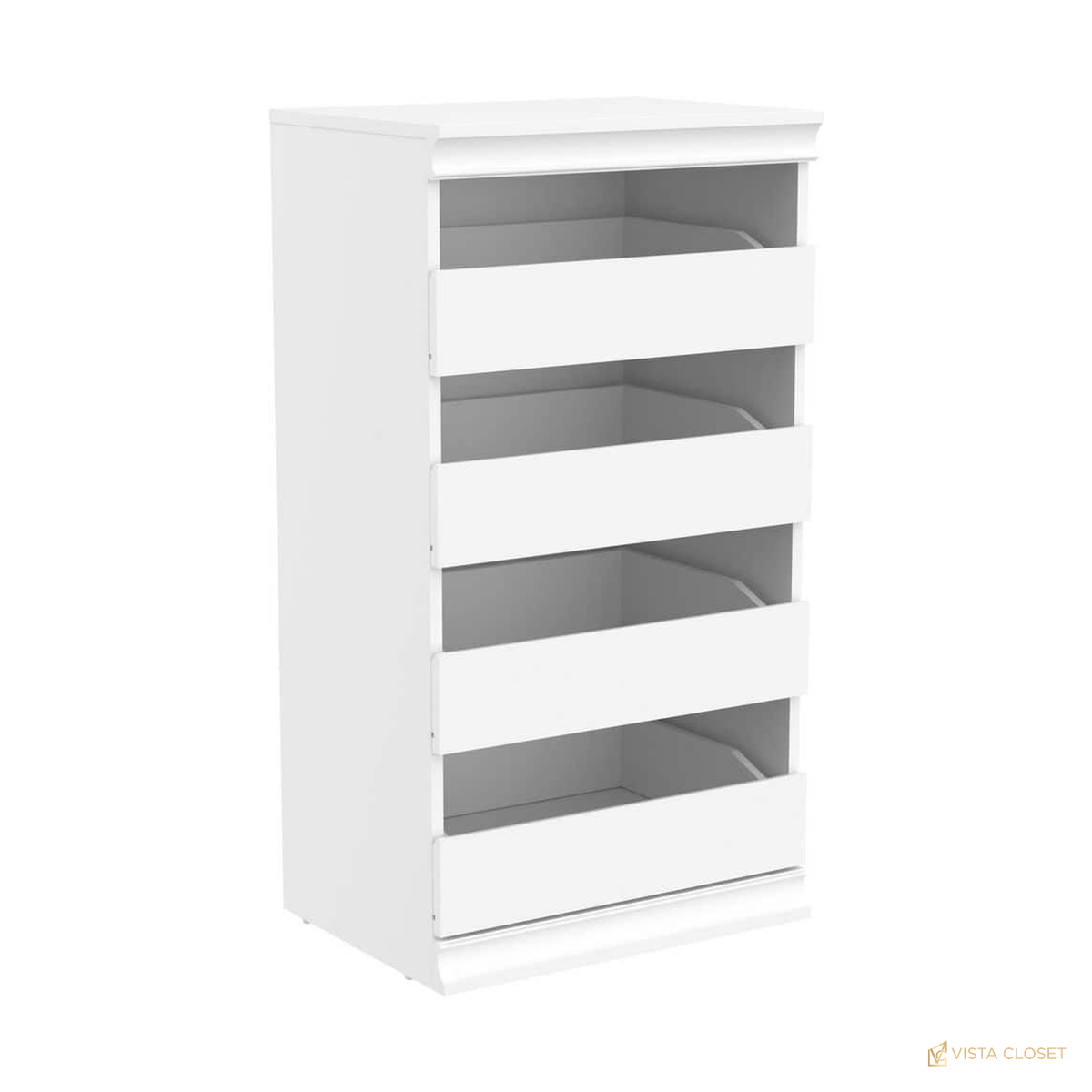 Vista Closet 21.4 in. W White Stackable Modular Closet Unit with 4 Drawers - front view