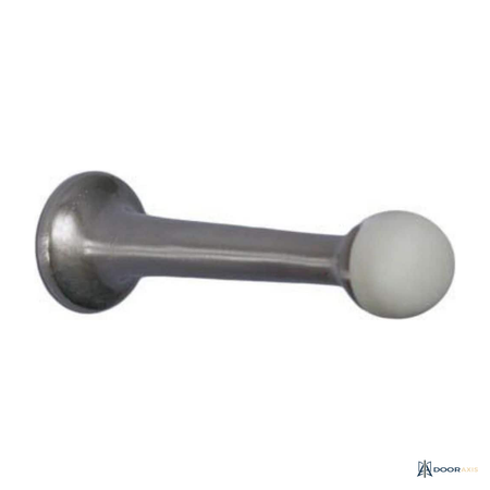Door Axis Solid Aluminum Door Stop, Right Hand, Satin Chrome - front view
