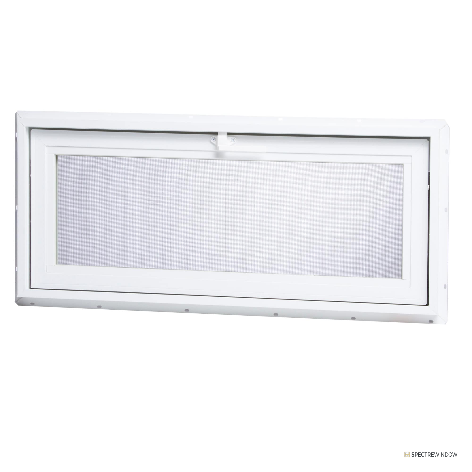 Spectre Window 31.75 in. x 13.75 in. Tilting Vinyl Basement Hopper Window - front view
