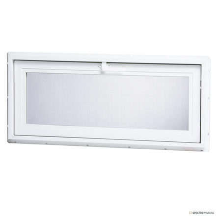 Spectre Window 31.75 in. x 13.75 in. Tilting Vinyl Basement Hopper Window - front view