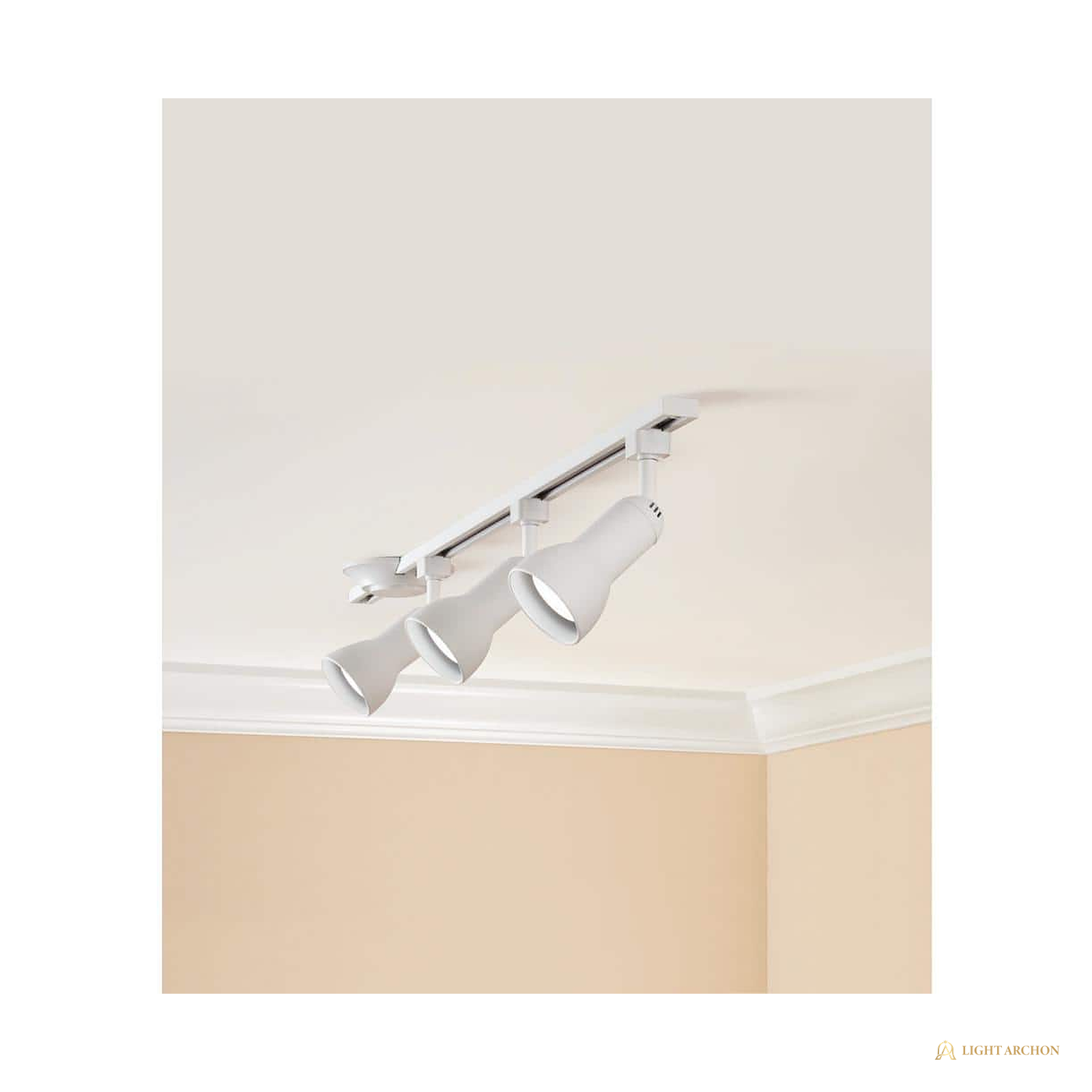 Light Archon Axis 4 ft. Linear Track Kit with 3 Step Heads, White - front view