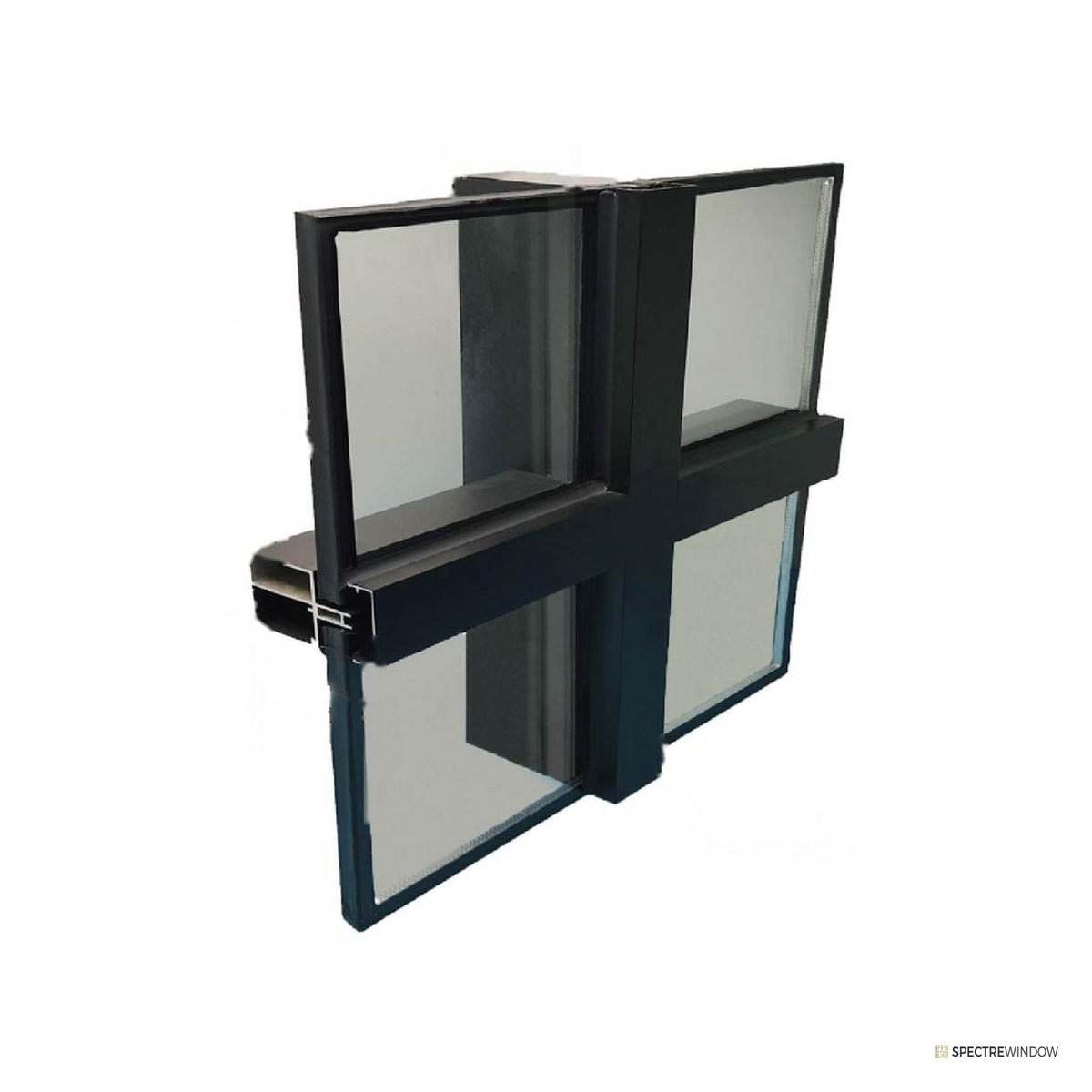 Spectre Window 130 Series Exposed Frame Aluminum Curtain Wall System - front view