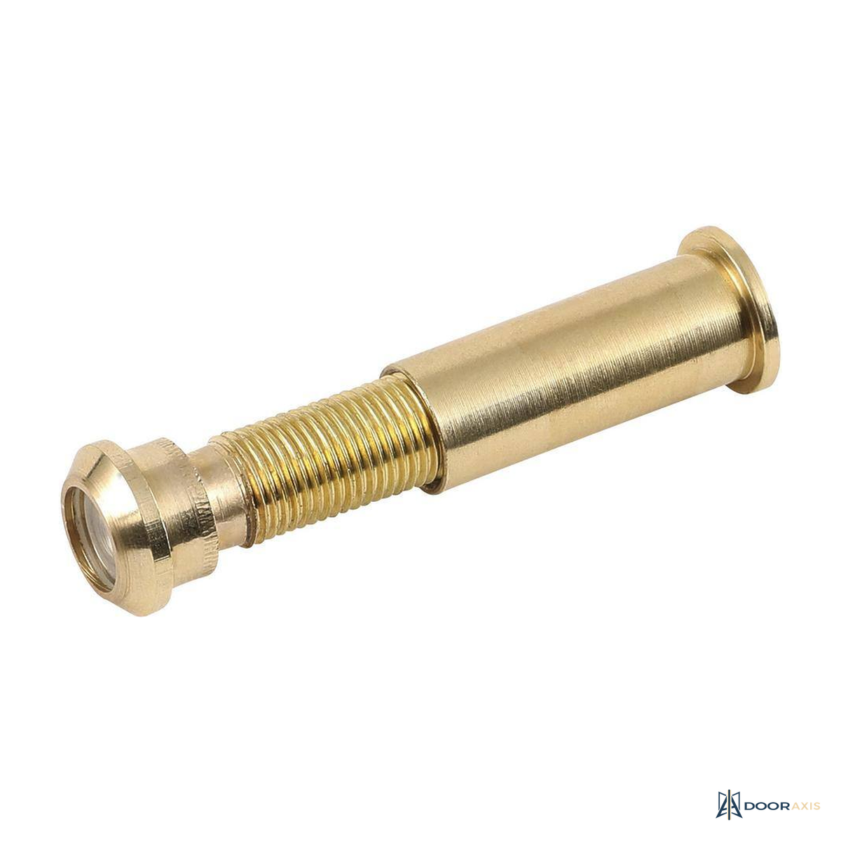 Door Axis 115 Degree Solid Brass Door Viewer, Bright Brass - front view