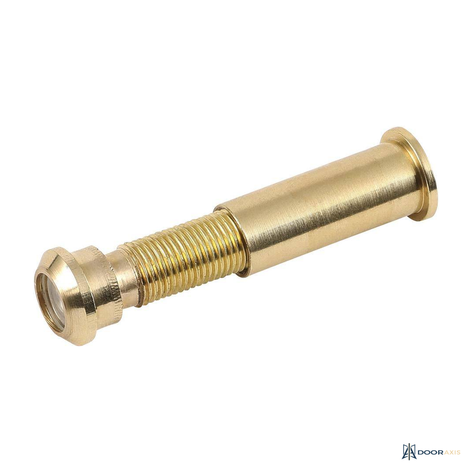 Door Axis 115 Degree Solid Brass Door Viewer, Bright Brass - front view