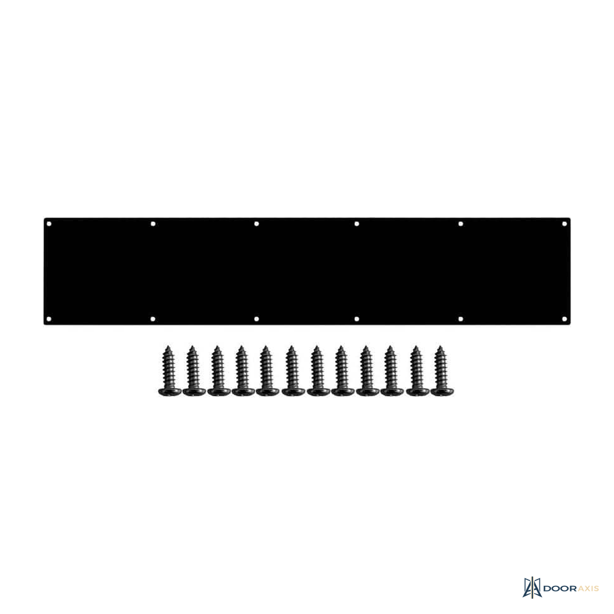 Door Axis Anodized Aluminum Door Kick Plate, 6 in Height - front view