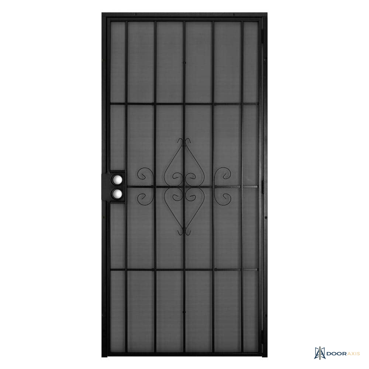 Door Axis 36 in x 80 in Steel Surface Mount Security Screen Door with Expanded Metal Screen - front view
