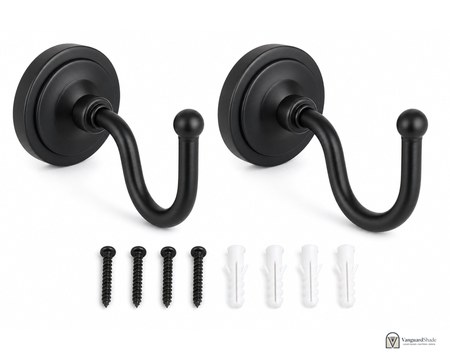 Vanguard Shade Steel Curtain Holdback Pair - front view