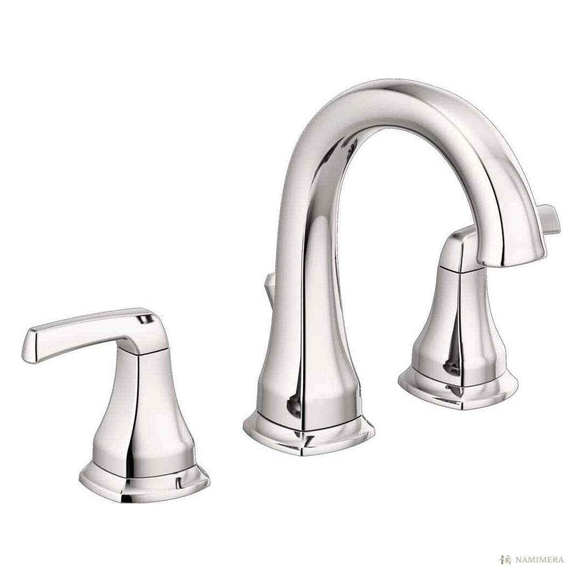 Namimera 8 in. Widespread Double-Handle Bathroom Faucet, 6 to 16 in. Centers, 1.2 GPM, Chrome - front view
