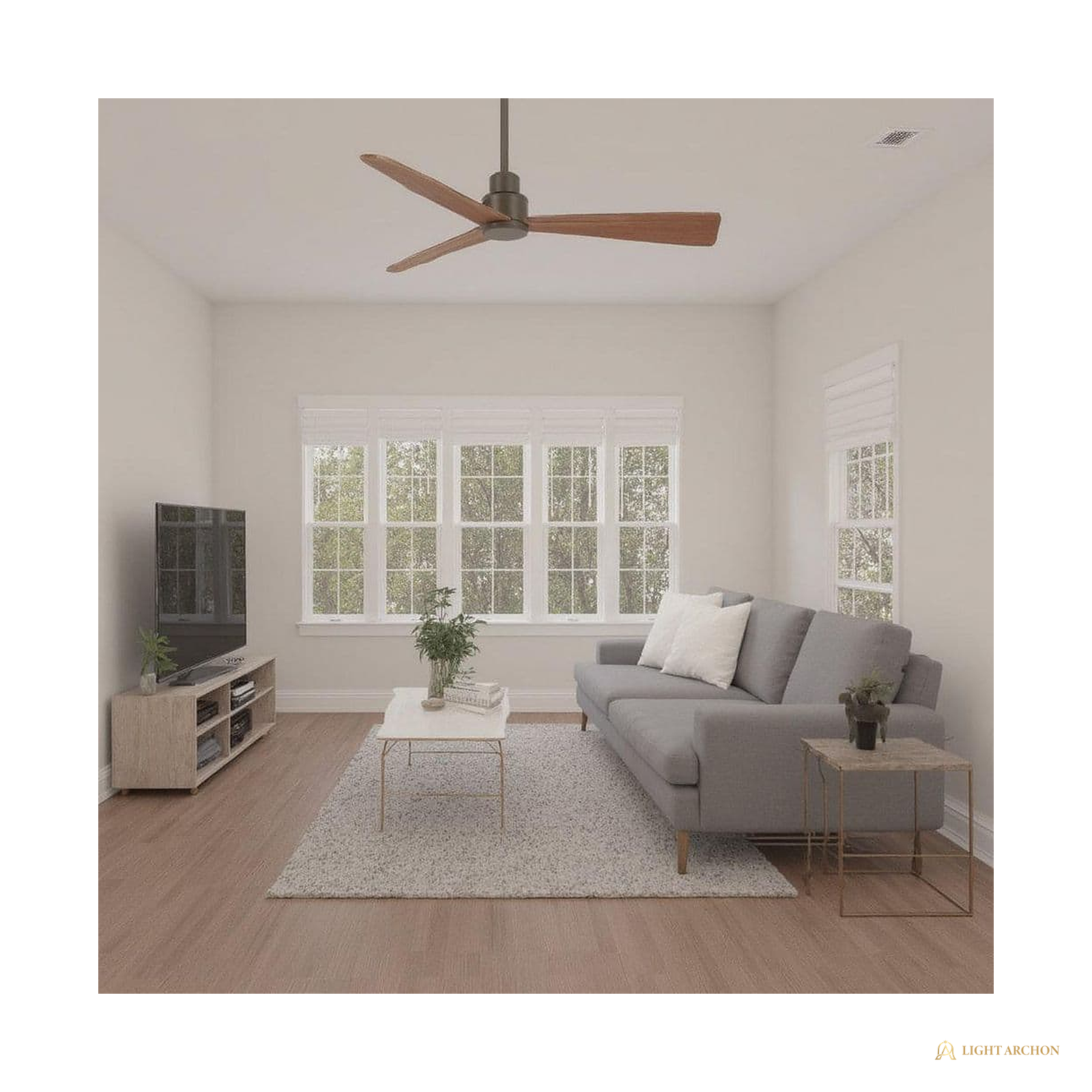 Light Archon Mistral 52 in. Wet-Rated DC Ceiling Fan with Remote Control, Oil Rubbed Bronze - front view