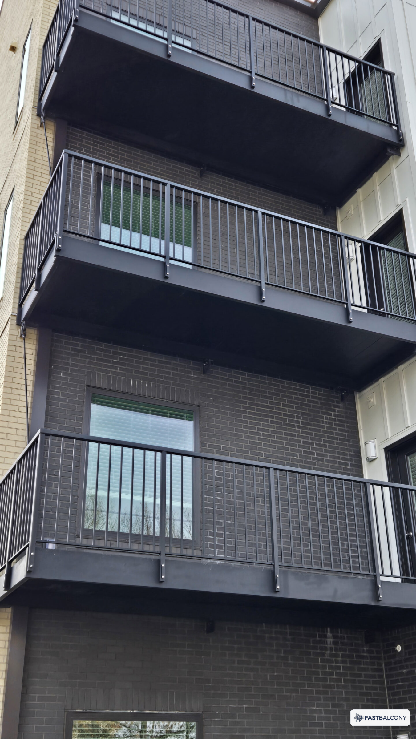 Fast Balcony Custom Footprint Aluminum Balcony, Engineered to Project Spec - elevation view