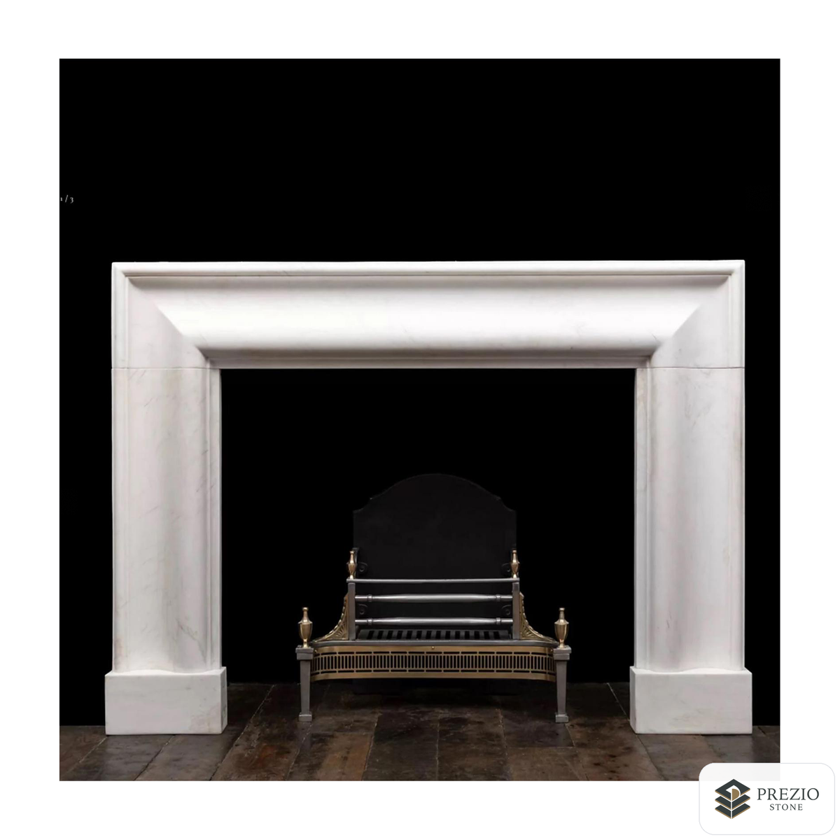 Prezio Stone Matilda 63 in. W Carved Stone Fireplace Mantel in Statuario White Marble - primary material view