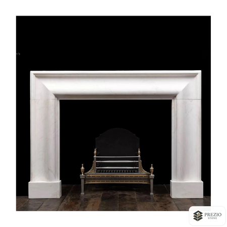 Prezio Stone Matilda 63 in. W Carved Stone Fireplace Mantel in Statuario White Marble - primary material view