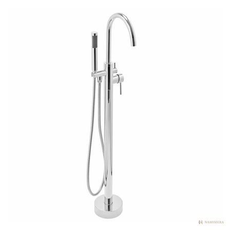 Namimera Single-Handle Freestanding Tub Filler with Hand Shower, 4.1 GPM, Chrome - front view
