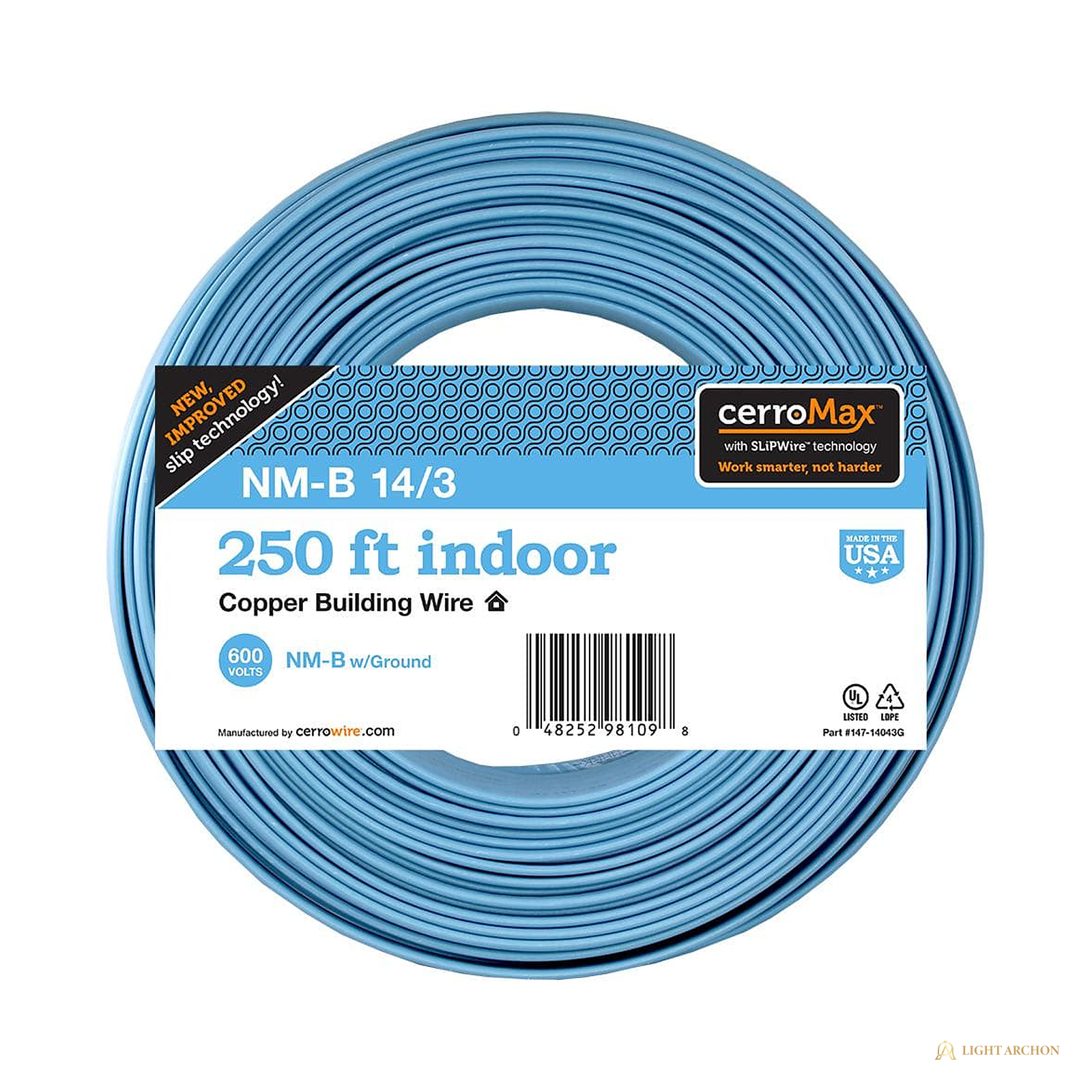 Light Archon SwitchLoop 14/3 Copper NM-B Cable with Ground - front view