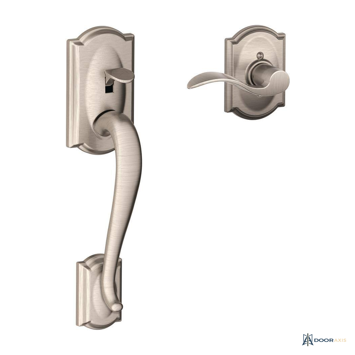 Door Axis Entry Grip Handleset with Interior Lever or Knob - front view