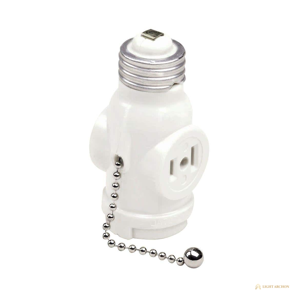 Light Archon SocketWorks E26 Socket Adapters and Outlet-Box Lampholder, White - front view