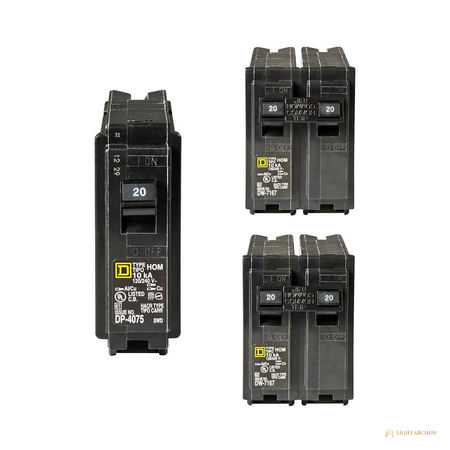Light Archon Garrison 20A Circuit Breaker Assortment 3-Pack - front view
