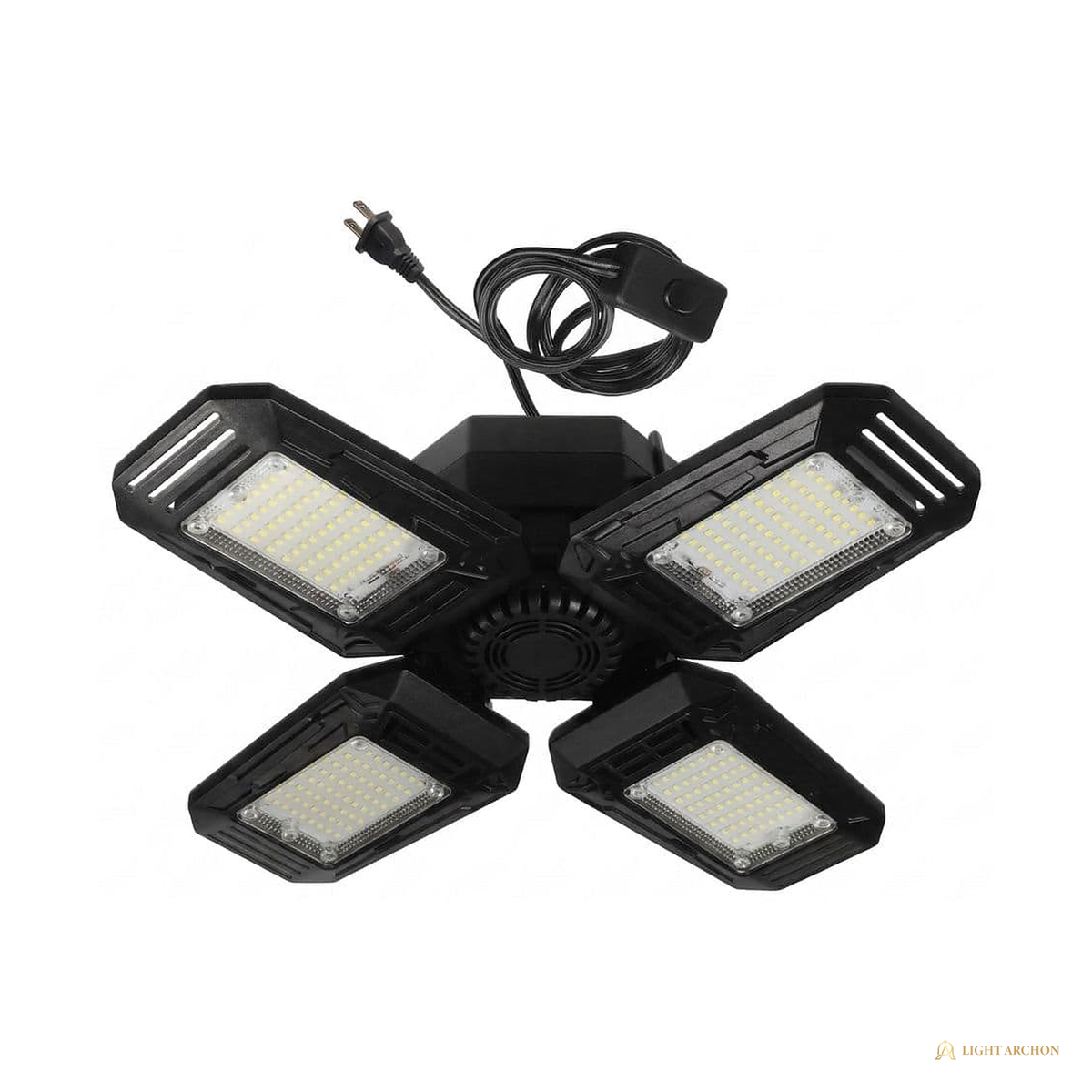 Light Archon Quadra 4-Panel Adjustable LED Garage Light, 5400 Lumens Daylight, Plug-In - front view