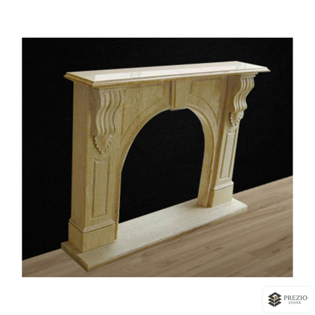 Prezio Stone Ivy 59 in. W Carved Stone Fireplace Mantel, Based on Carrara Marble - primary material view