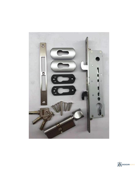 Door Axis Entry Door Hardware Set, Mortise Lock with Handle Options - front view
