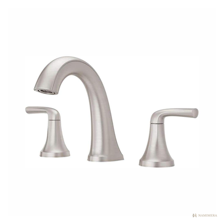 Namimera 8 in. Widespread Double-Handle Bathroom Faucet, 1.2 GPM, Brushed Nickel - front view