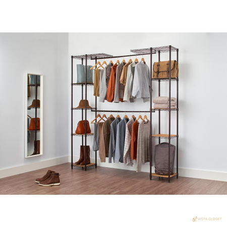Vista Closet 76 in. W Expandable Freestanding Wire Closet Organizer - front view