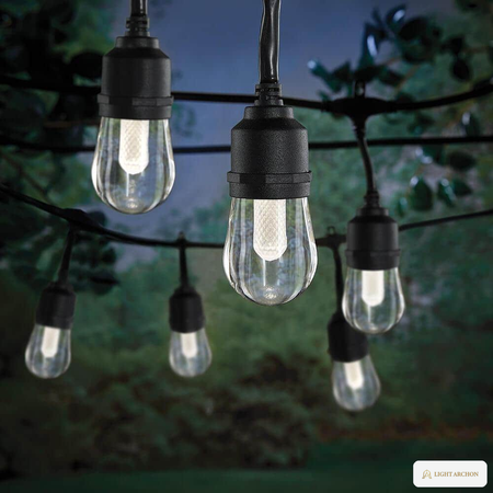 Light Archon Prism Smart RGBW LED Patio Light Strand, Black - front view