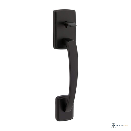 Door Axis Matte Black Exterior Grip Door Handleset - front view