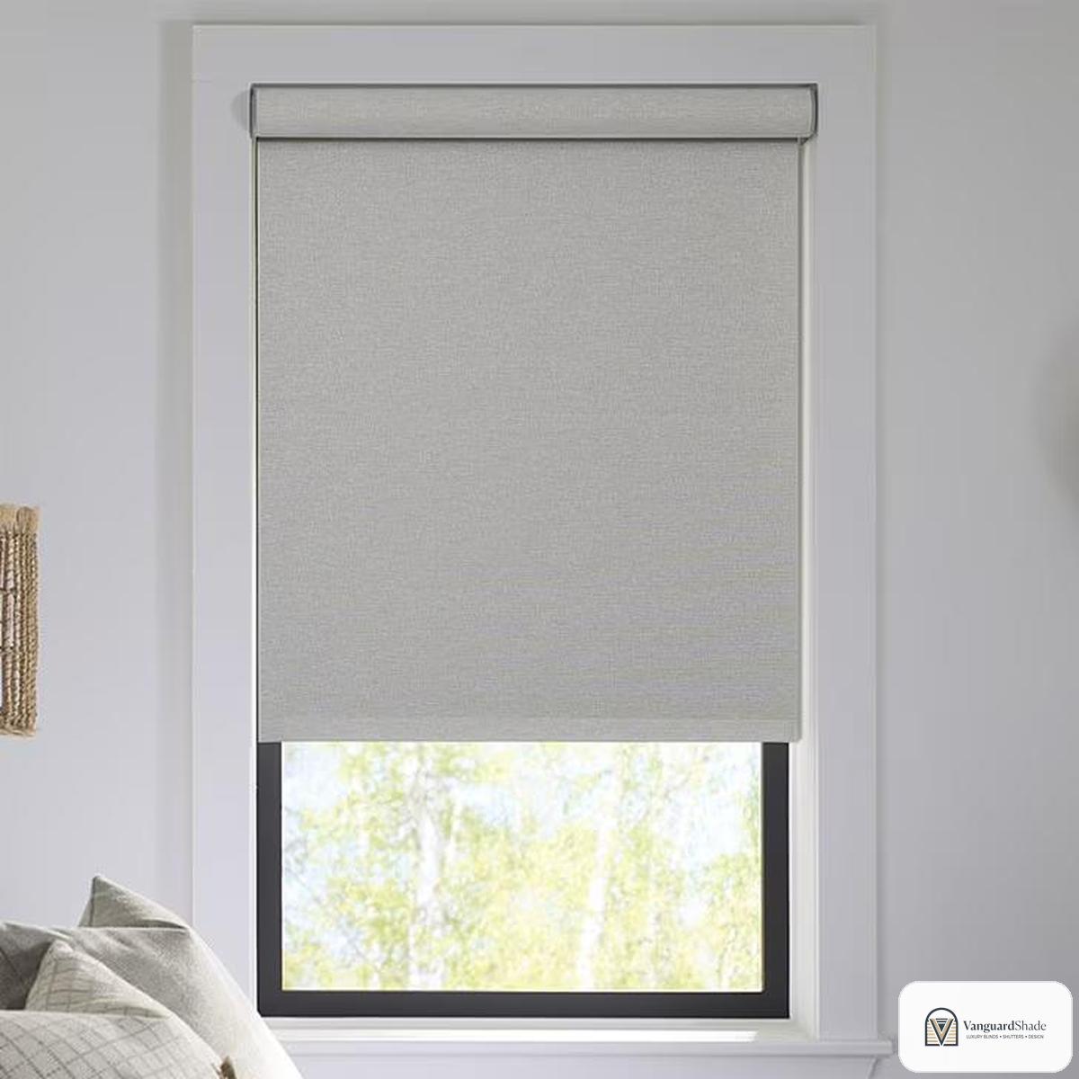 Vanguard Shade Fabric Roller Shade, Light Filtering, Custom Cut - front view