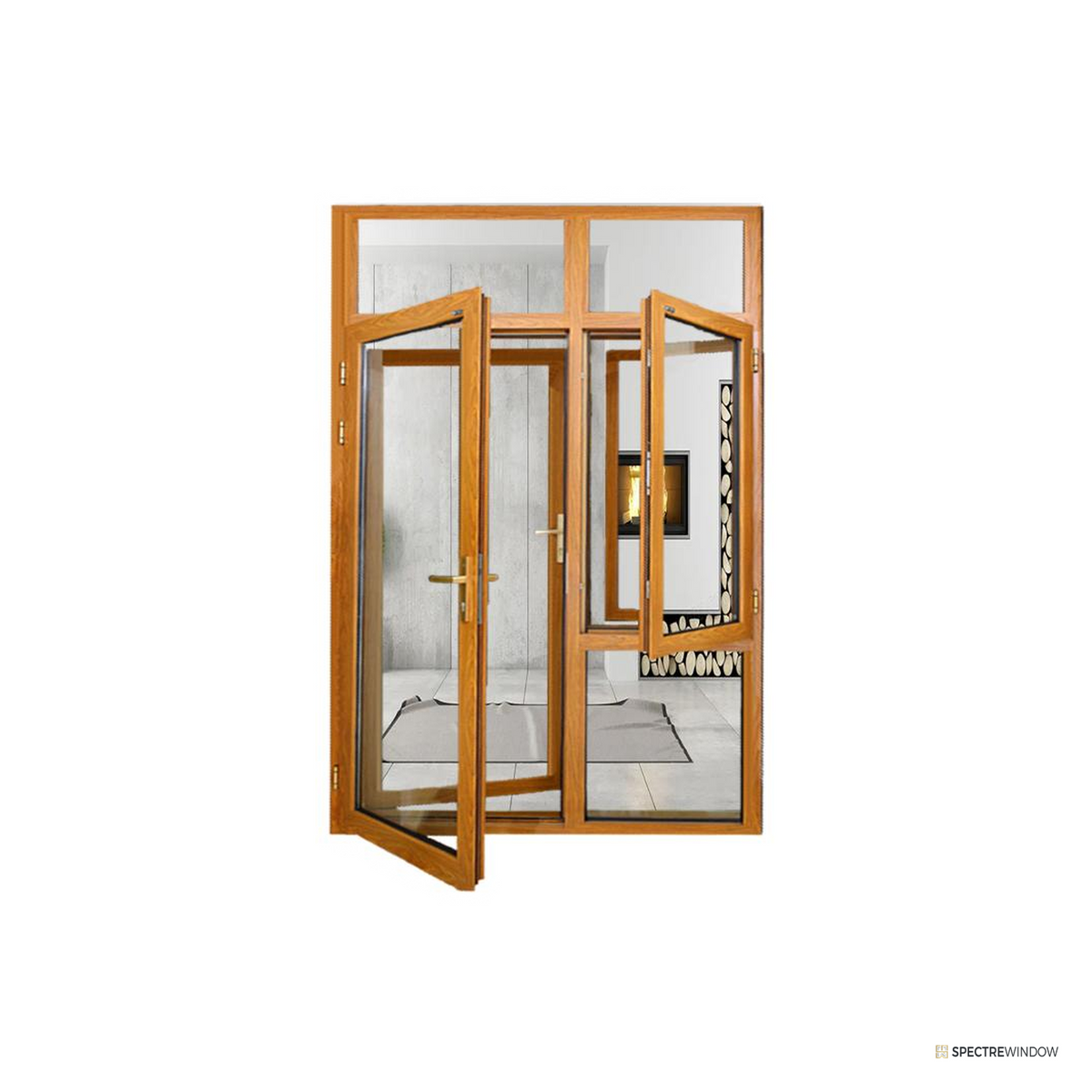 Spectre Window 135 Series Thermally Broken Aluminum Window with Integrated Security Screen - front view