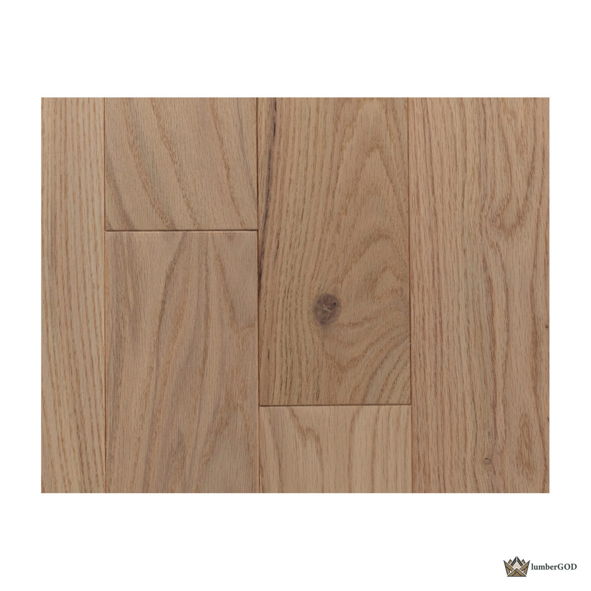Lumber God Solid Oak Hardwood Flooring, 3/4 in, Prefinished - front view