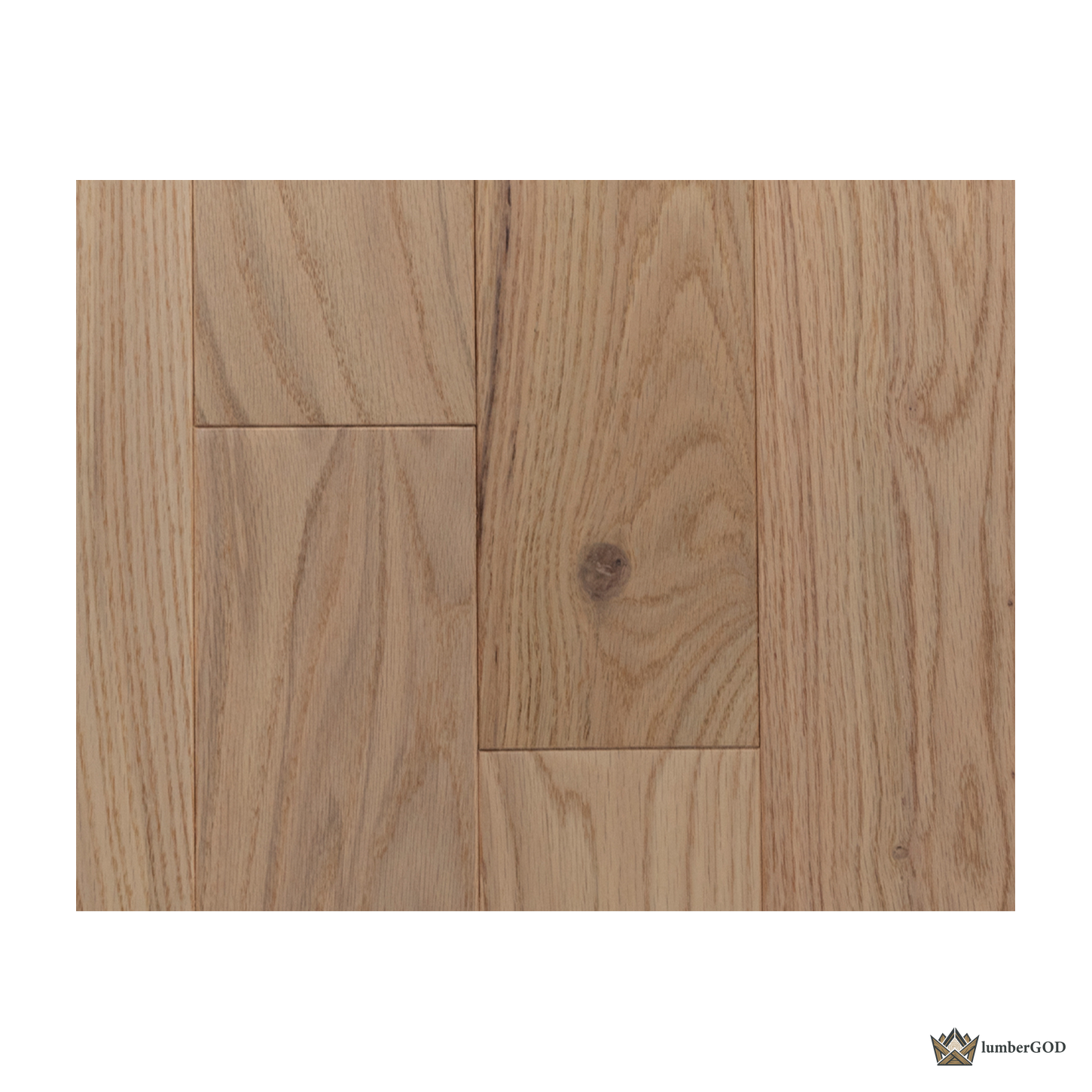 Lumber God Solid Oak Hardwood Flooring, 3/4 in, Prefinished - front view