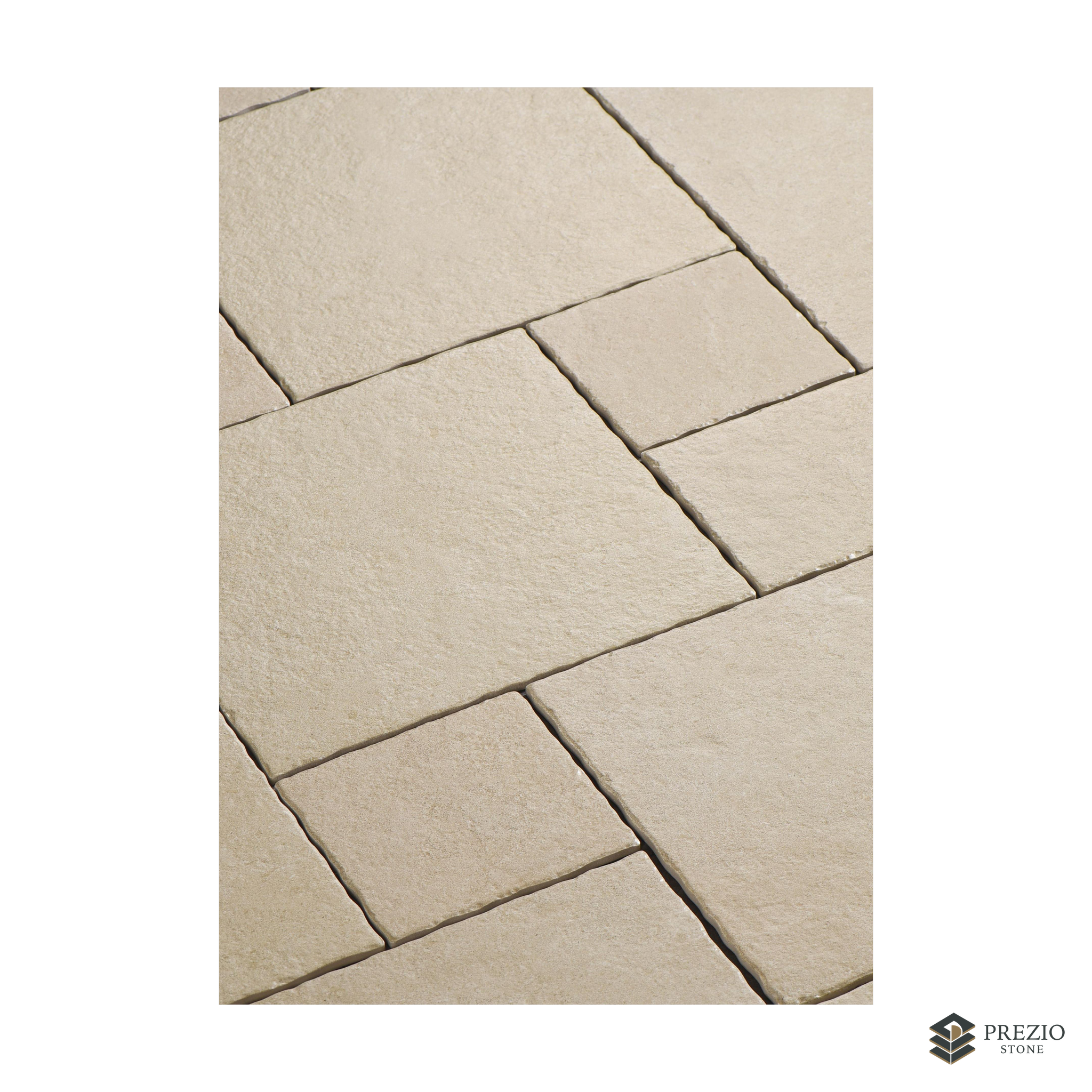 Prezio Stone Tavelle Limestone Look Porcelain Tile, Modular Set - primary material view