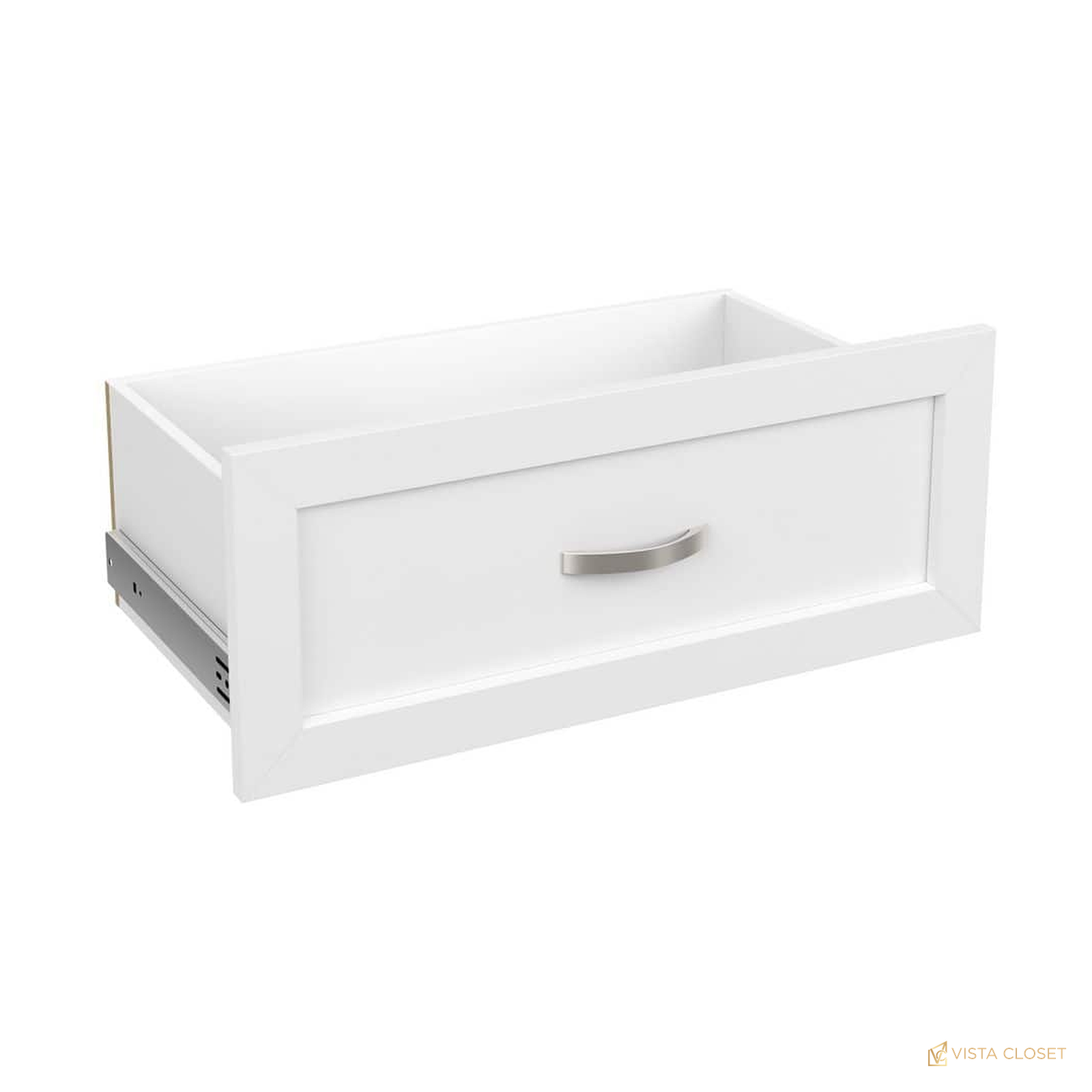 Vista Closet 25 in. W x 10 in. H White Shaker Closet Drawer Kit - front view