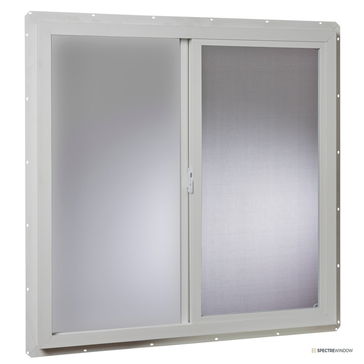 Spectre Window 35.5 in. x 35.5 in. Vinyl Utility Sliding Window with Half Screen - front view