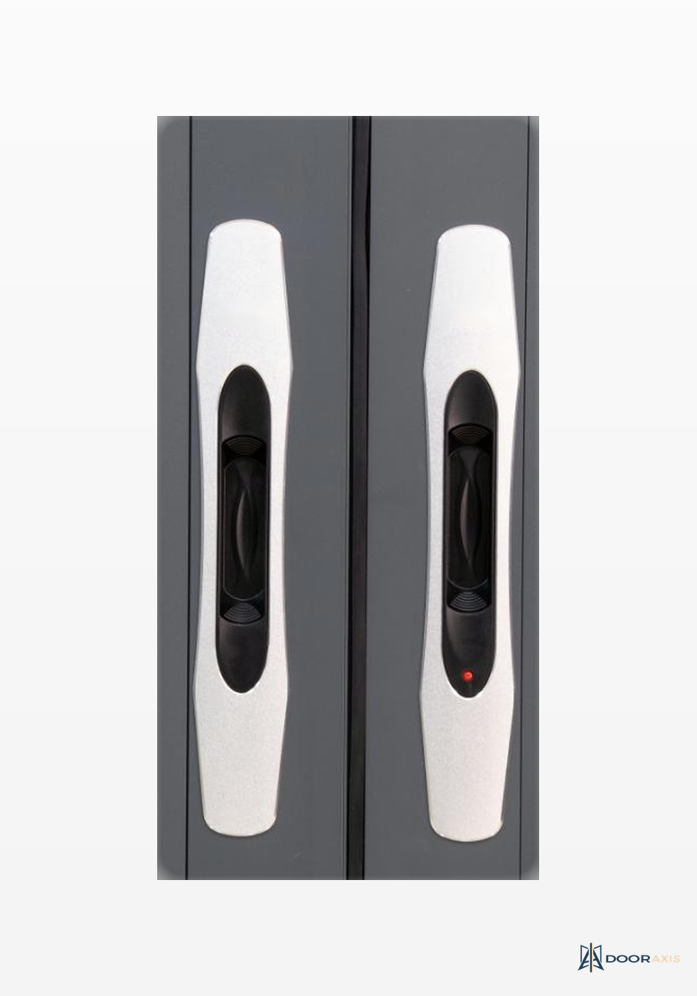 Door Axis Sliding Door Hardware Set, Stainless Tandem Rollers and Flush Locks - front view