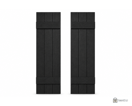 Vanguard Shade Board and Batten Exterior Shutter Pair, Stock Heights - front view