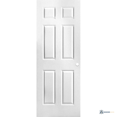 Door Axis 30 in x 80 in 6-Panel Textured Hollow Core Composite Interior Door Slab - front view