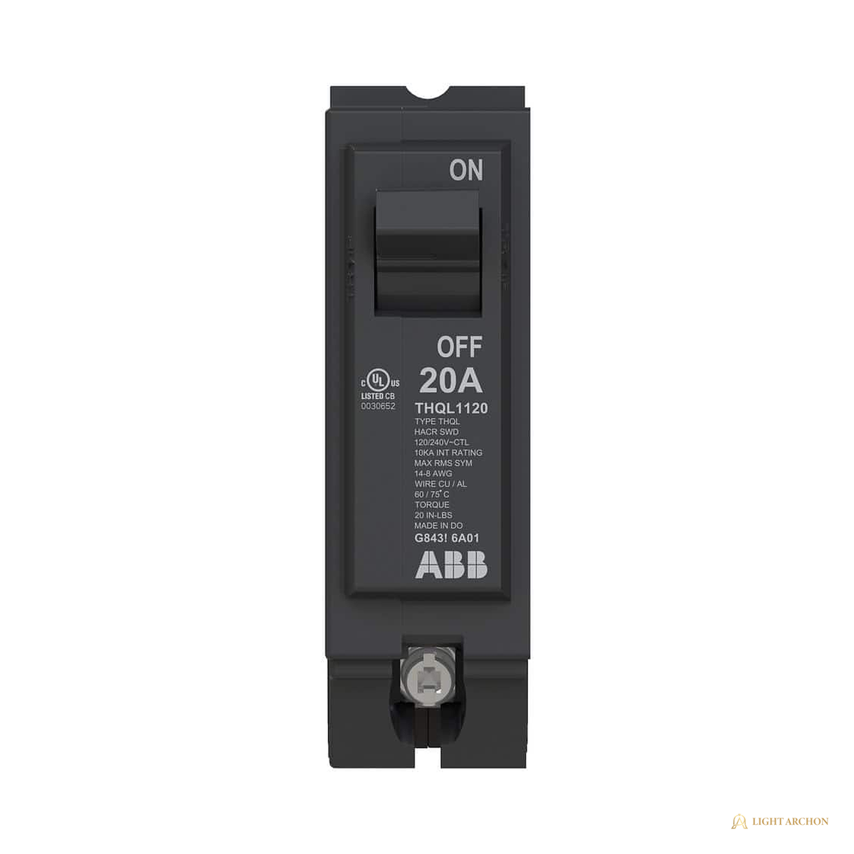 Light Archon Talos 20A Single-Pole Circuit Breaker - front view