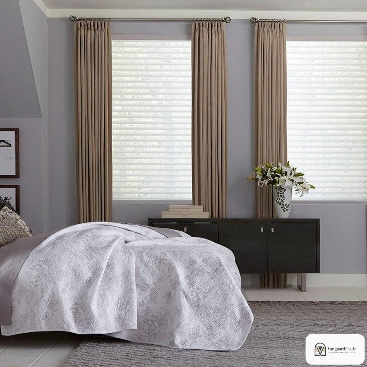 Vanguard Shade Pinch Pleat Lined Drapery Panel, Custom Length - front view