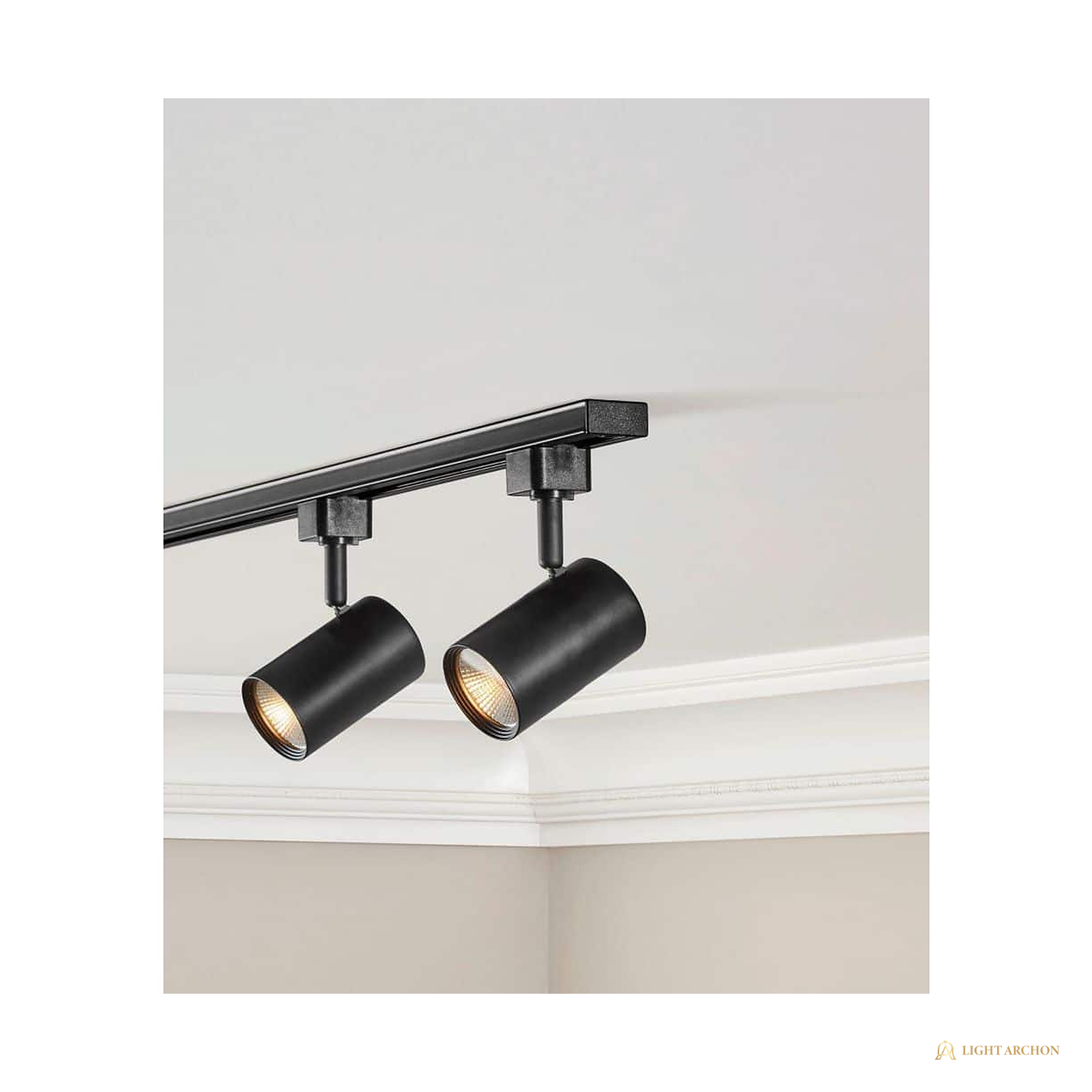 Light Archon Axis LED Track Head, Cylinder, Black - front view