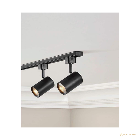 Light Archon Axis LED Track Head, Cylinder, Black - front view
