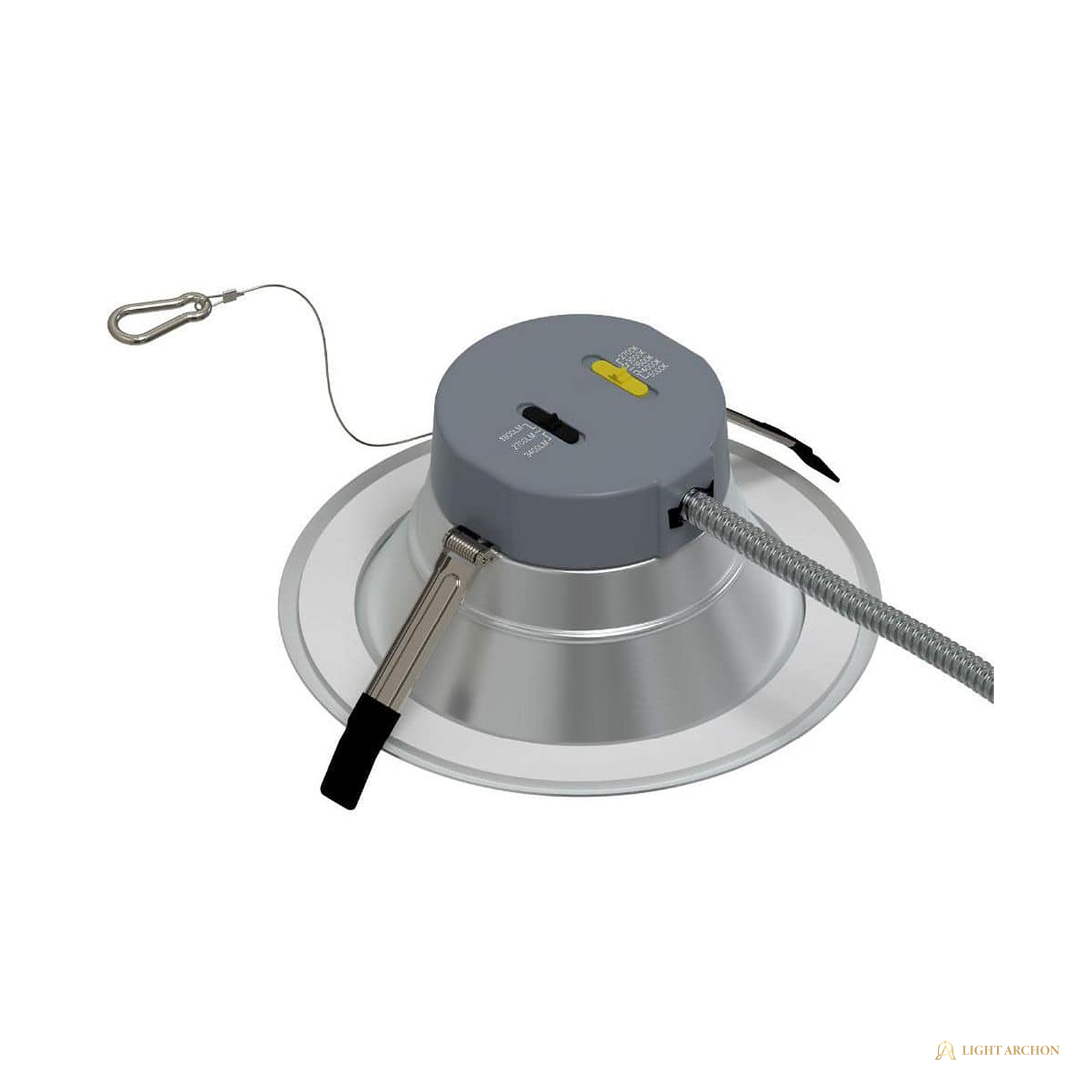 Light Archon Helm 8 in. Commercial Retrofit LED Downlight, Haze Reflector, Selectable Lumens and CCT - front view