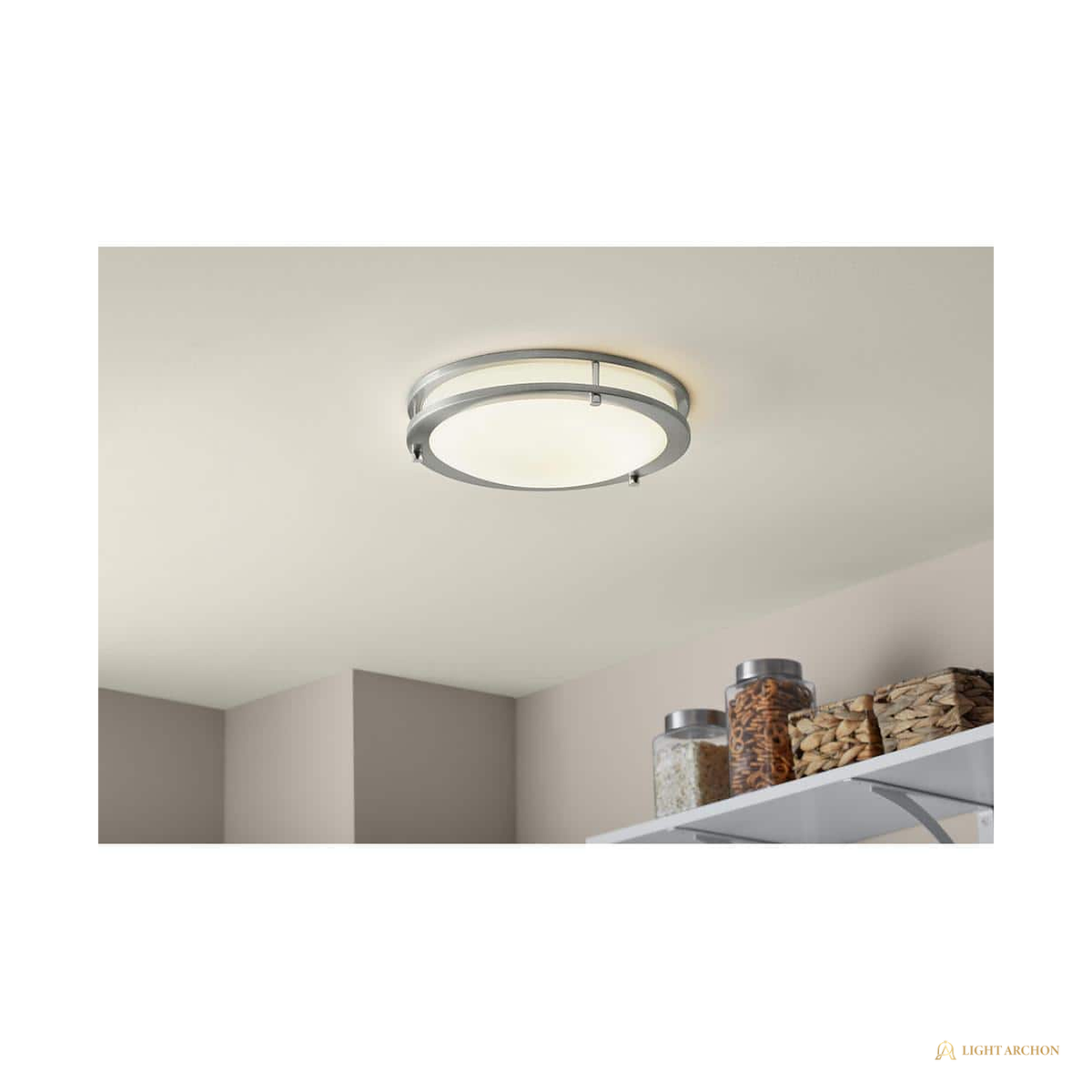 Light Archon Calder 12 in. Selectable CCT LED Flush Mount with Frosted Diffuser - front view