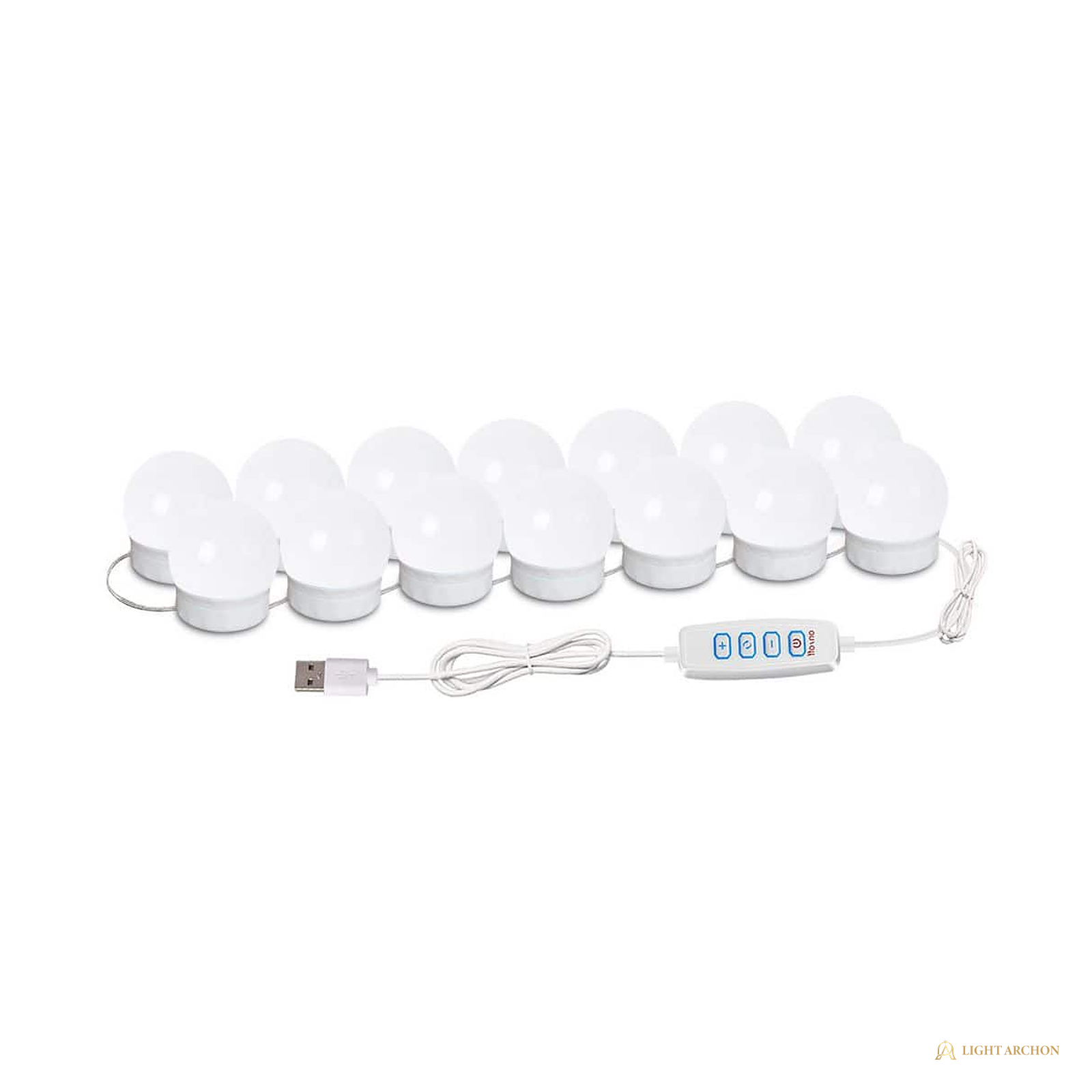 Light Archon Encore 14-Light Tunable USB Mirror Light Kit with Memory Dimmer, White - front view