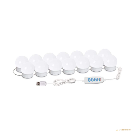 Light Archon Encore 14-Light Tunable USB Mirror Light Kit with Memory Dimmer, White - front view