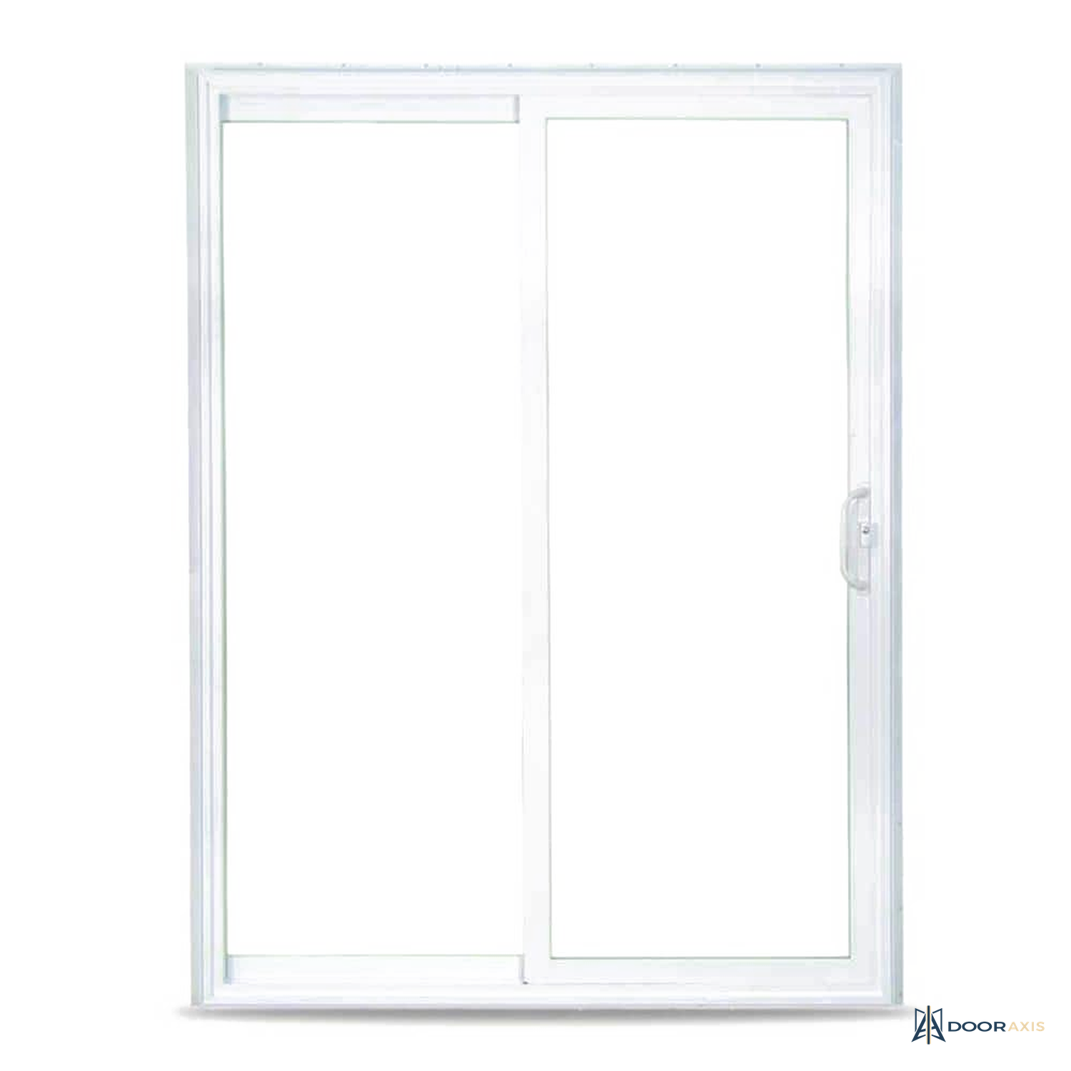 Door Axis 72 in x 80 in White Reversible Vinyl Sliding Patio Door, Low-E Insulated Glass - front view