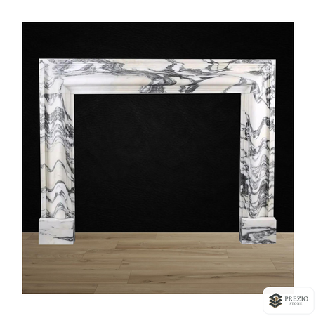 Prezio Stone Adeline 59 in. W Carved Stone Fireplace Mantel in Arabescato Marble - primary material view