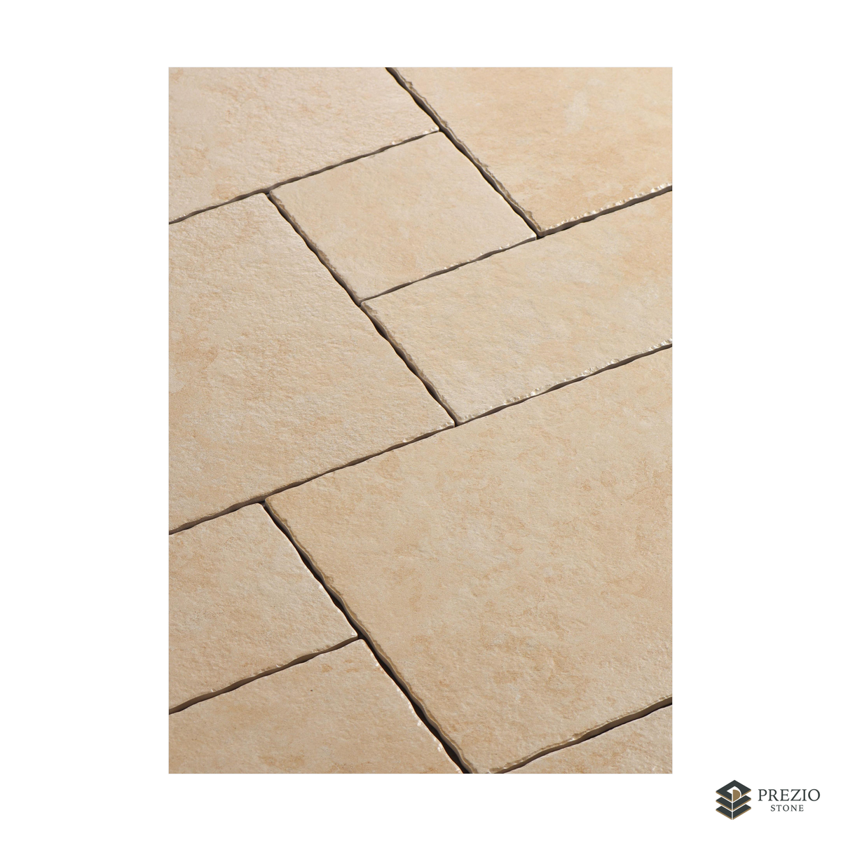 Prezio Stone Champagne Stone Limestone Look Porcelain Tile, Modular Set - primary material view